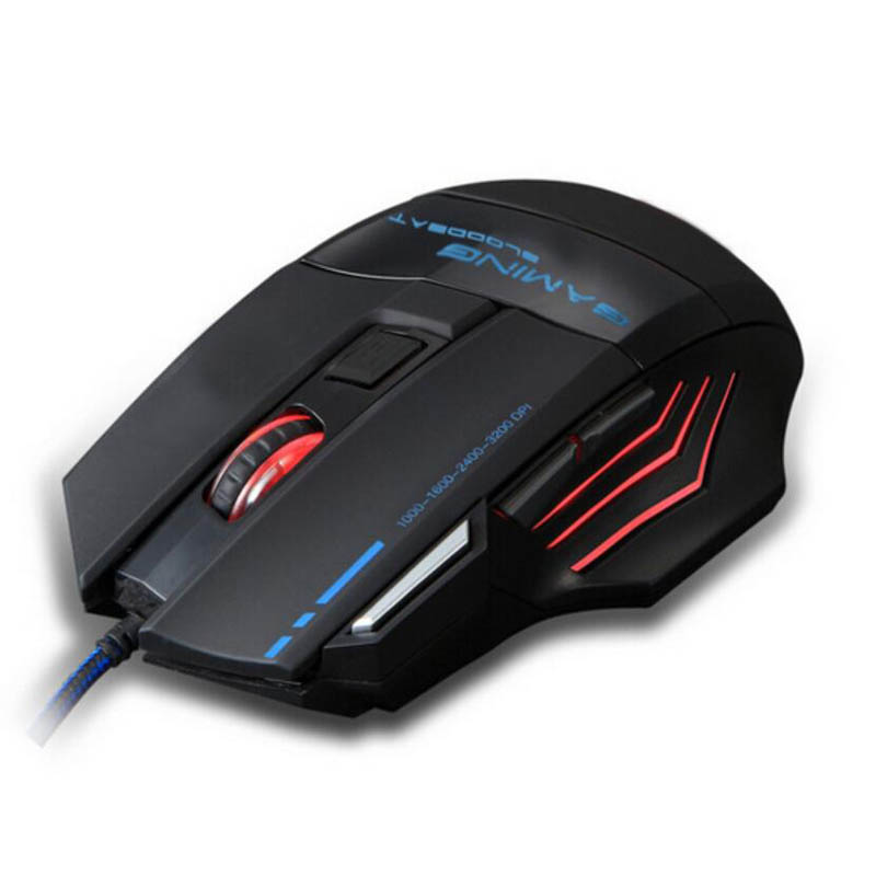 Secluded bat USB wired optical gaming mouse with breathing light the fire button 3200/5500DPI Rainbow for cafe LOL CF